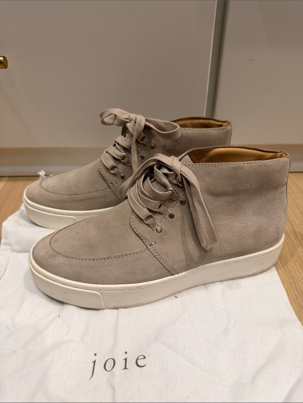 Joie Men's Suede Chukka Boots in Taupe